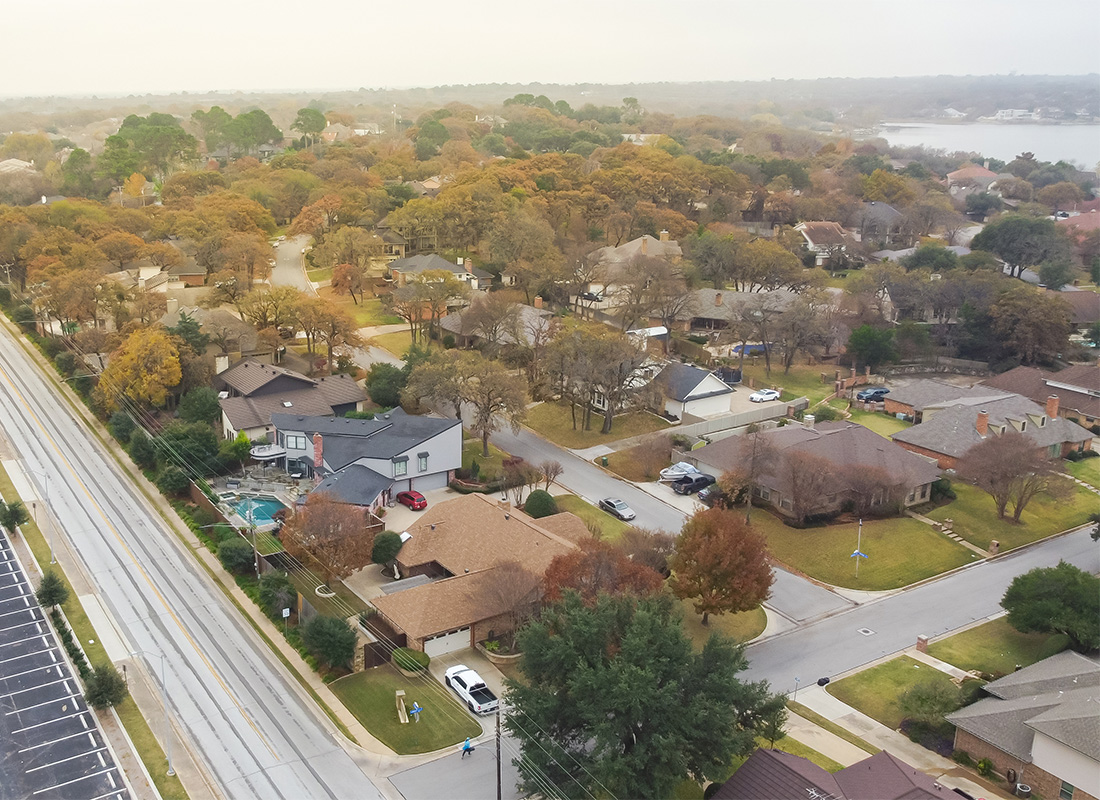 Colleyville TX - Quiet Local Street in Dallas-Fort Worth Metroplex Residential Neighborhood With Tall Trees